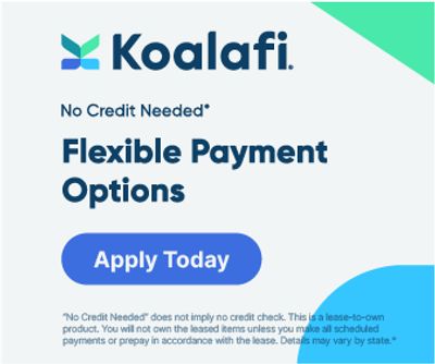 Koalafi offers flexible payment options with no credit needed for lease-to-own products.